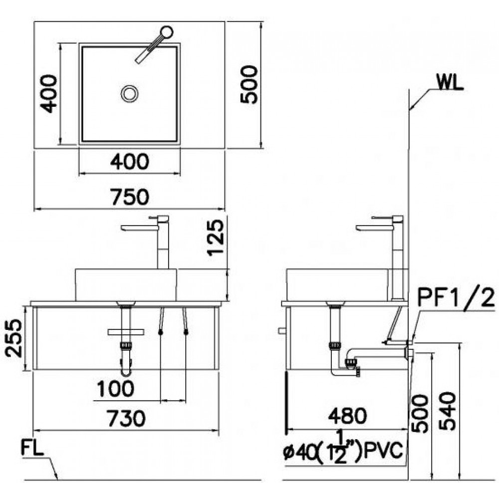 K&iacute;ch thước Lavabo 5