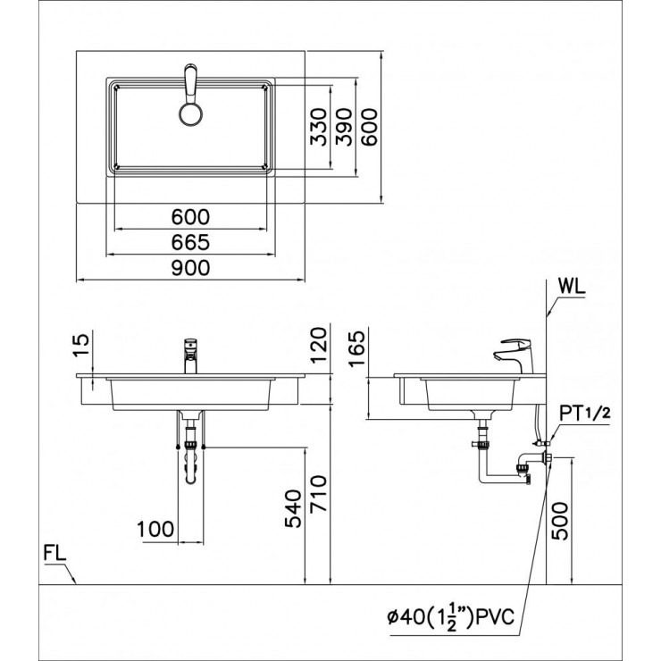 K&iacute;ch thước Lavabo 6