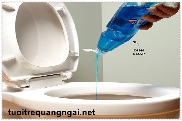 Đổ nước xà phòng vào bồn cầu dễ gây nghẹt