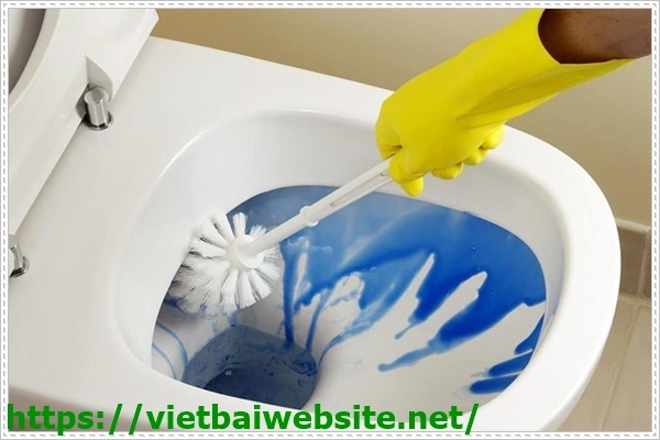 Sử dụng b&agrave;n chải nh&agrave; vệ sinh để th&ocirc;ng tắc bồn cầu